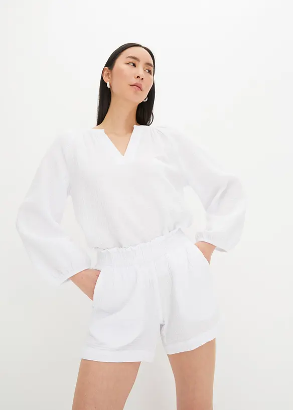 Oversized bluse i musselin, bonprix