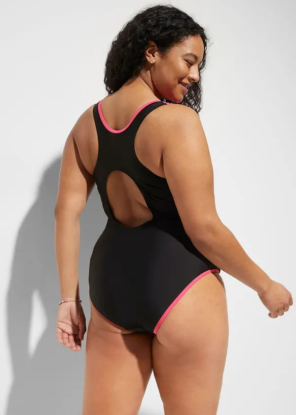 Badedrakt i sporty modell med racerback, bonprix