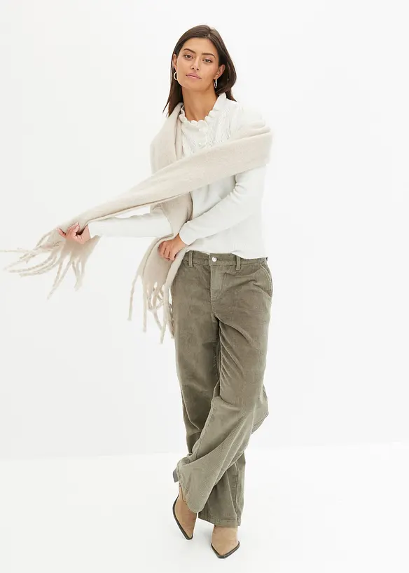 Vid kordfløyelsbukse, bonprix