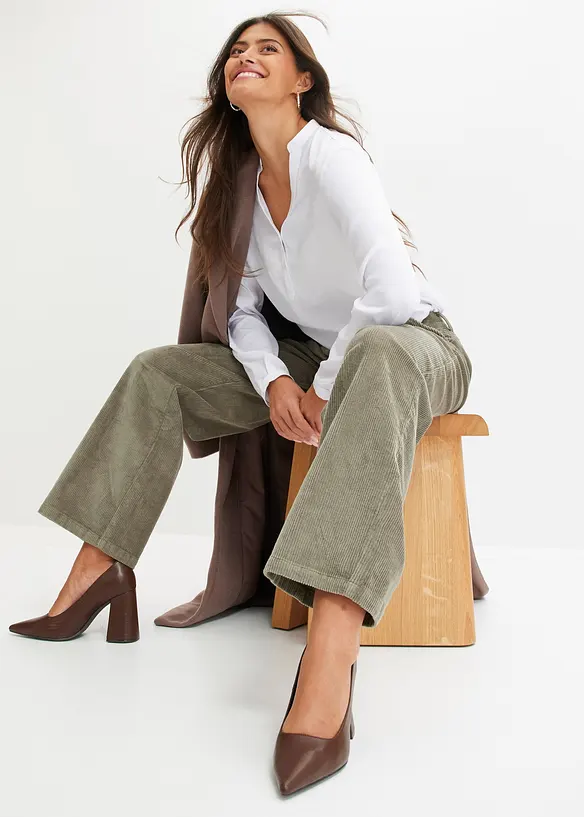 Vid kordfløyelsbukse, bonprix