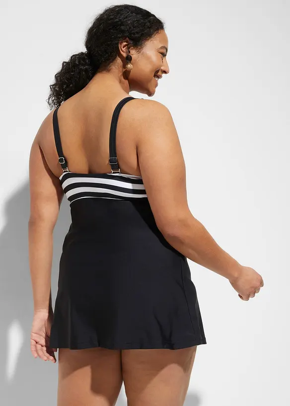 Lang tankini med High Waist-bikinitruse (2-delt sett), bonprix