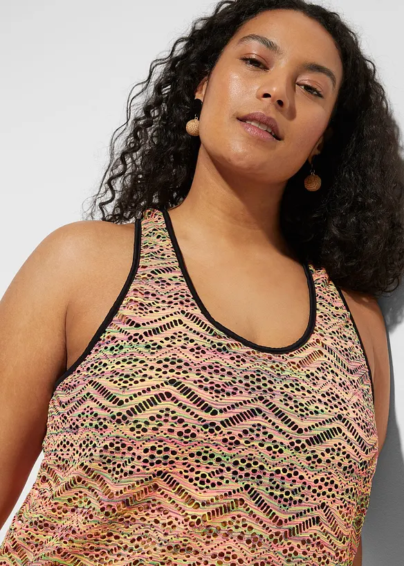 Tankini med elastiske blonder (2-delt sett), bonprix