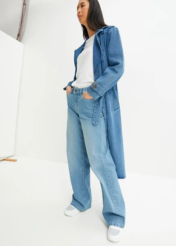 Trenchcoat i denim, bonprix