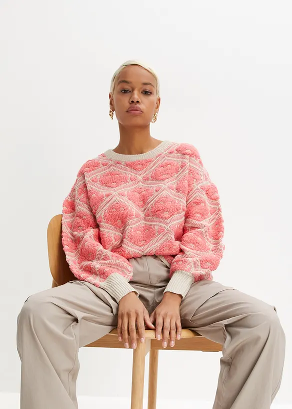 Strikket genser i boxy modell, bonprix