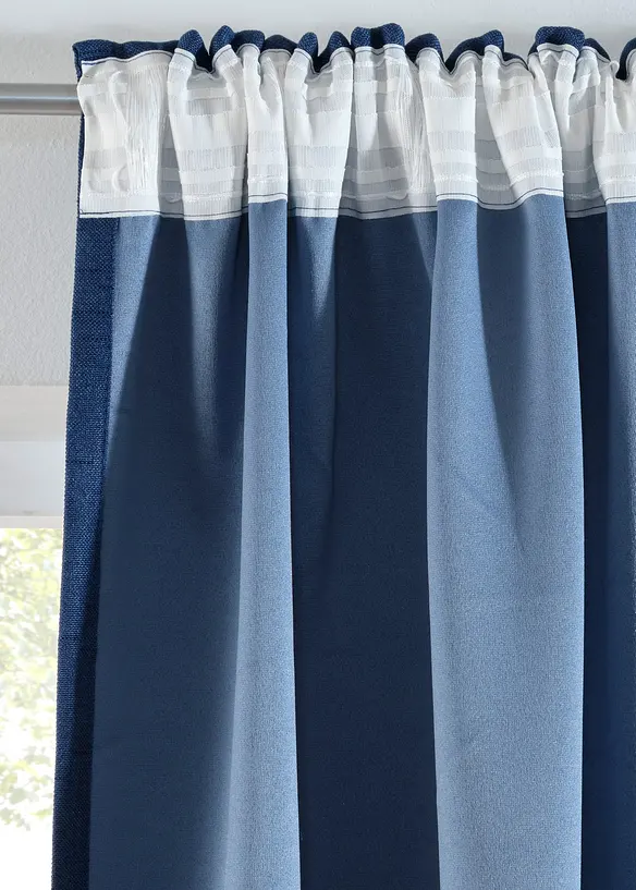 M&oslash;rkleggingsgardin med lett struktur (2-pack), bonprix