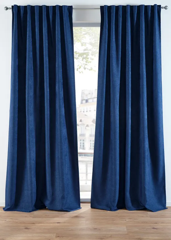 M&oslash;rkleggingsgardin med lett struktur (2-pack), bonprix