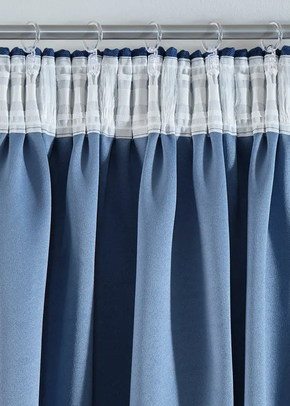 M&oslash;rkleggingsgardin med lett struktur (2-pack), bonprix