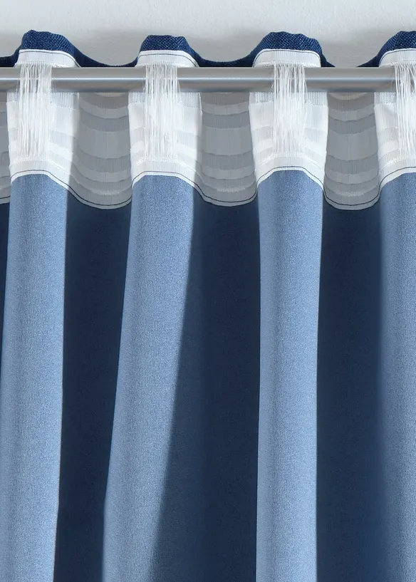 M&oslash;rkleggingsgardin med lett struktur (2-pack), bonprix