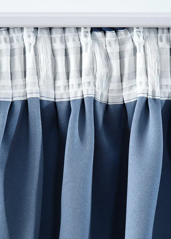 M&oslash;rkleggingsgardin med lett struktur (2-pack), bonprix