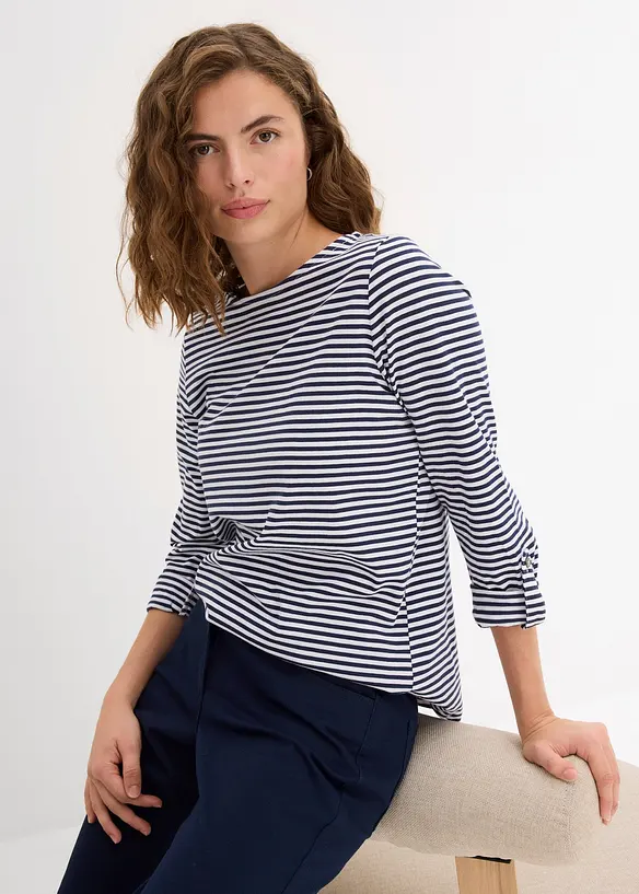 Langermet topp i 100% bomull, bonprix