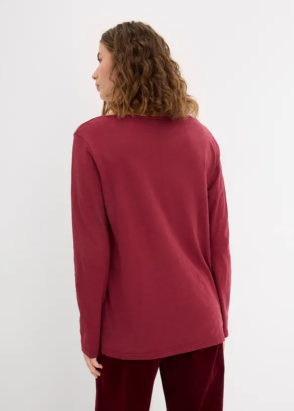 Topp i 100% økologisk bomull med knappestolpe, bonprix