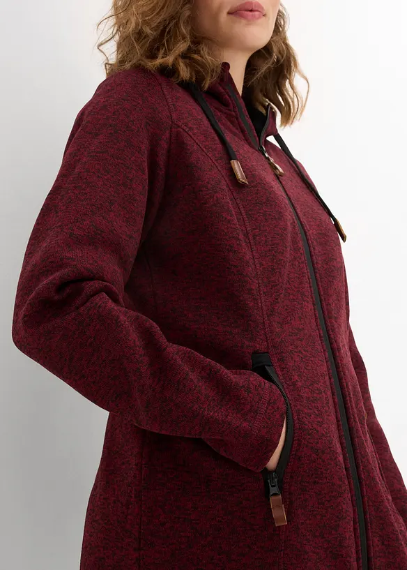 Strikket fleecejakke med hette, bonprix