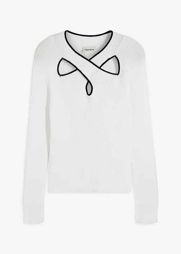 Kort, finstrikket genser, bonprix