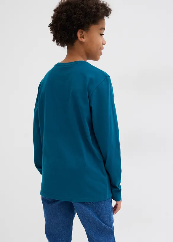 Langermet topp med økologisk bomull (3-pack), bonprix