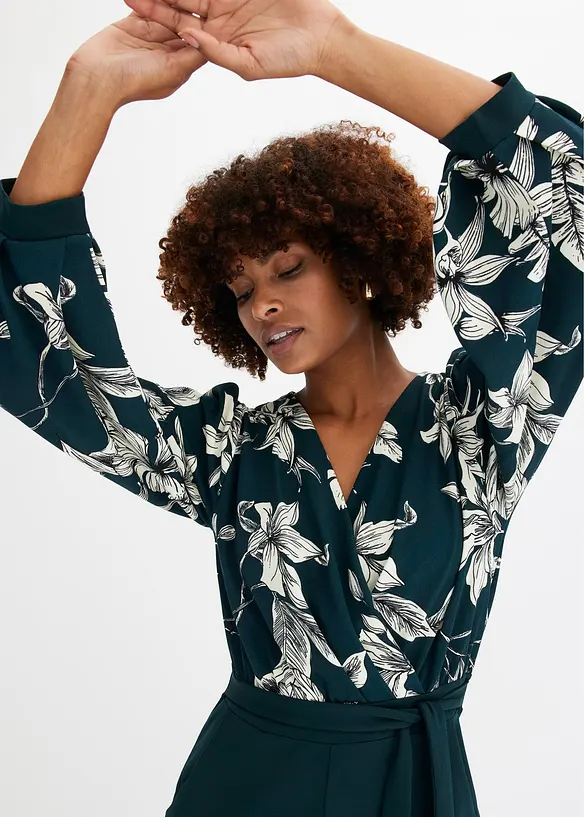 Jersey-jumpsuit i omslagsmodell, bonprix