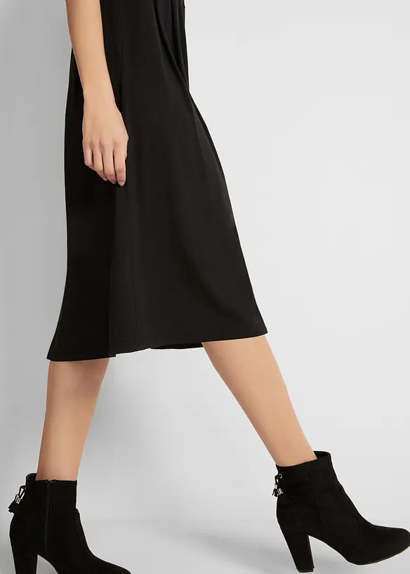 Trikotkjole i bomull, midi-lengde, bonprix