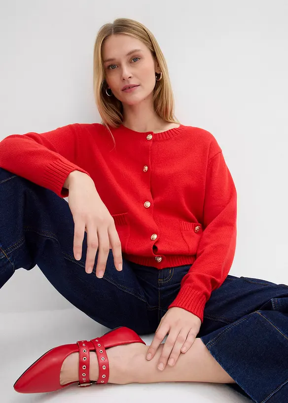 Cardigan med lommer, bonprix