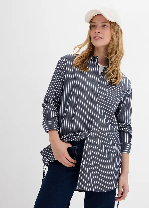 Lang bluse i ren bomull, bonprix