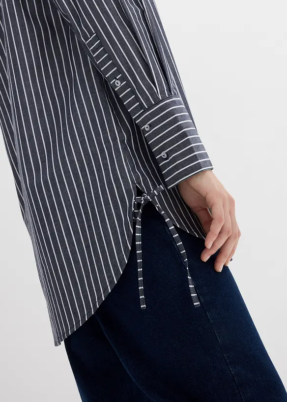 Lang bluse i ren bomull, bonprix