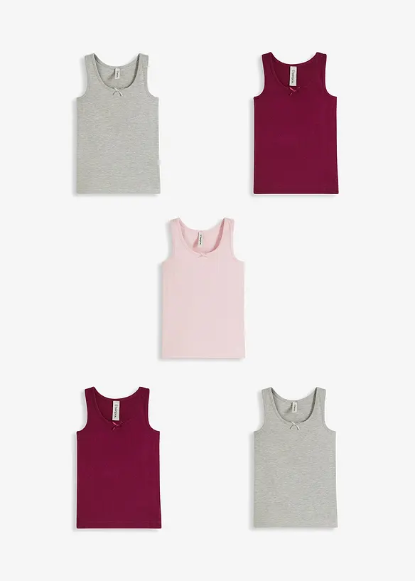 Singlet med myk bomull (5-pack), bonprix