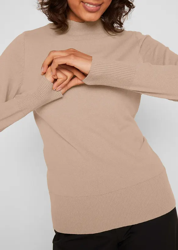 Basic genser med ståkrage, med resirkulert bomull, bonprix
