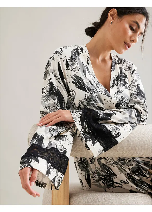 Kimono-badek&aring;pe av myk viskosemiks, bonprix