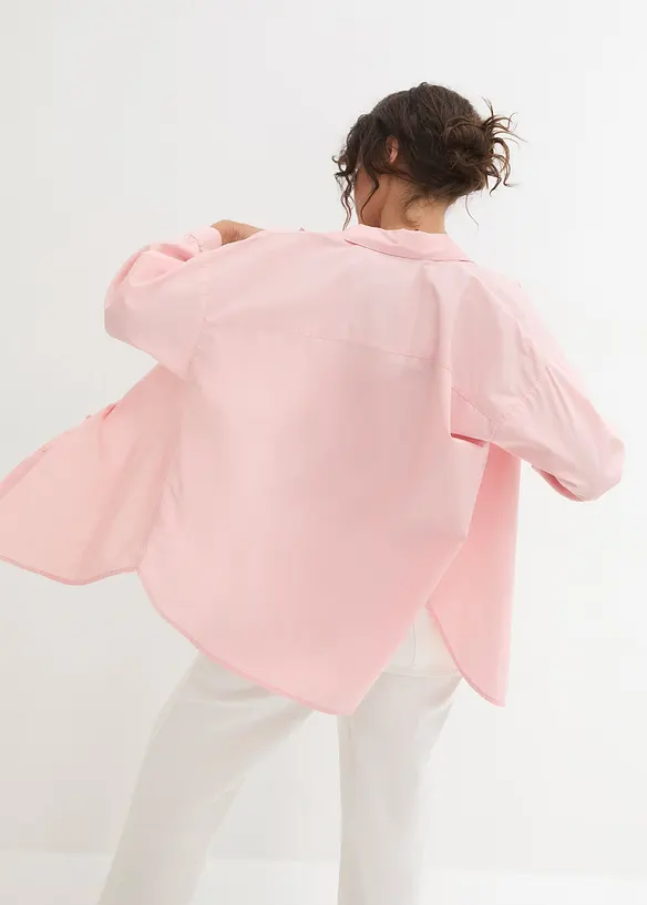 Oversized skjorte i bomull med 3/4-lange ermer, bonprix