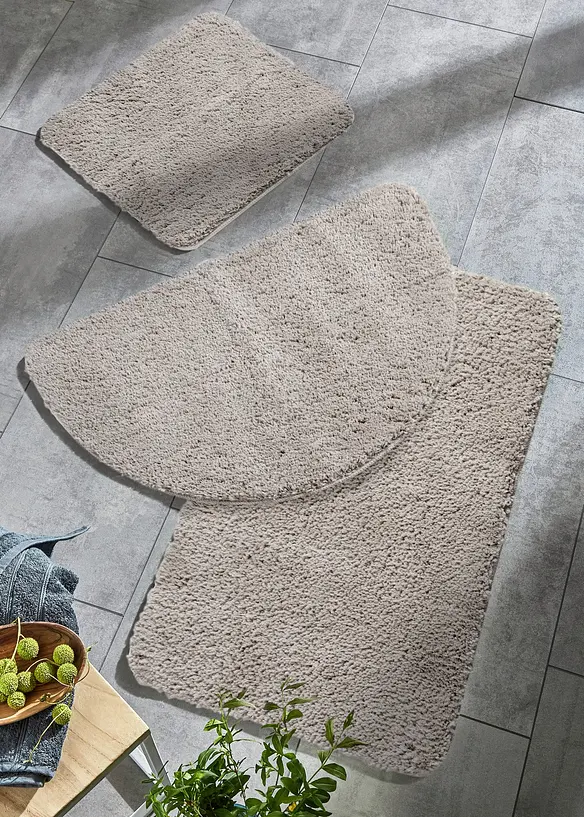 Ensfarget, tuftet badematte med h&oslash;y floss, bonprix