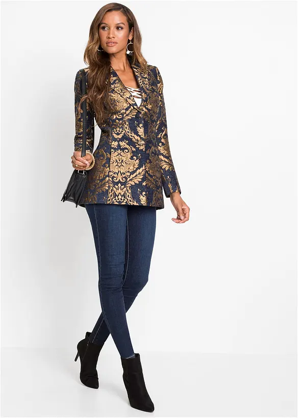 Kort kåpe i jacquard med glans, bonprix