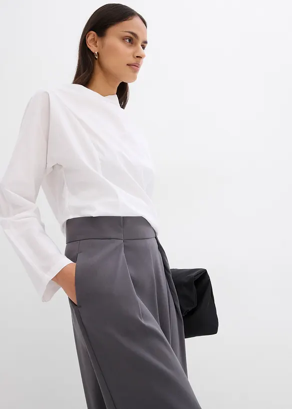 Bukse med legg og utsvingte ben, bonprix