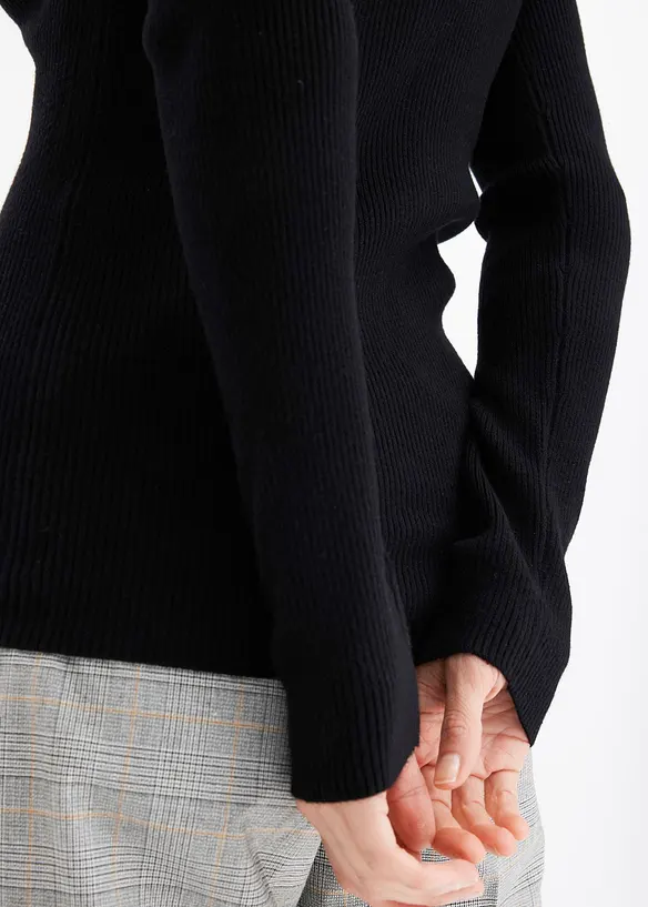 Genser i ribbestrikk med viskose, bonprix