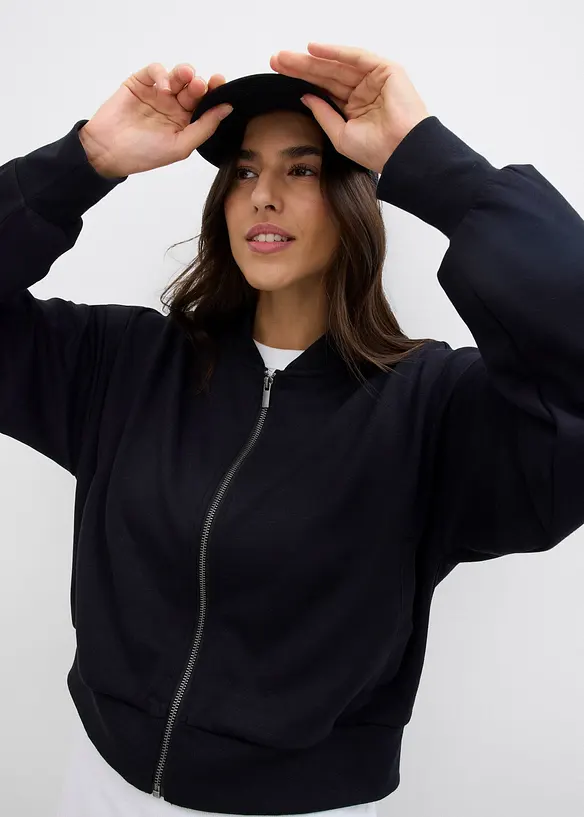 Bomberjakke i sweat-materiale med viskose, bonprix