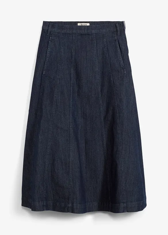 Midiskj&oslash;rt i denim, bonprix