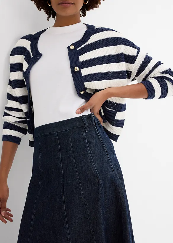 Midiskj&oslash;rt i denim, bonprix