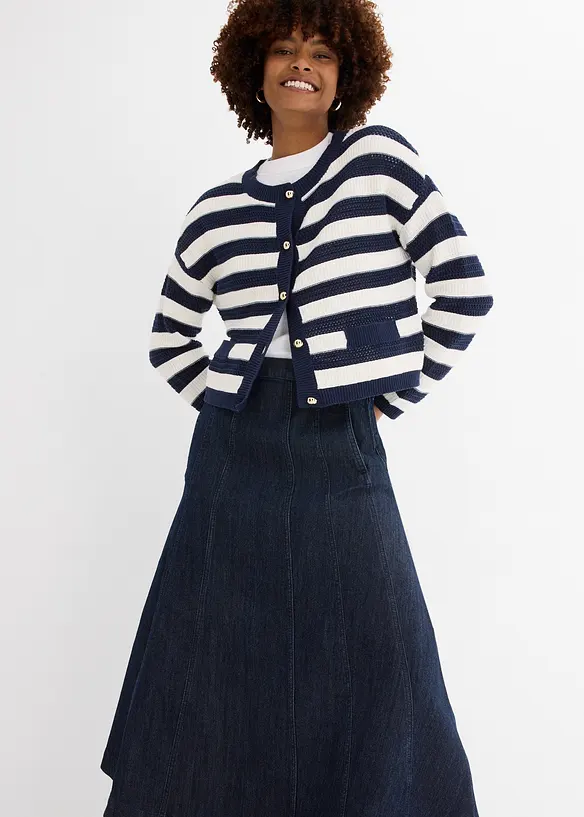 Midiskj&oslash;rt i denim, bonprix