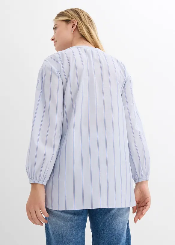 Lang bluse i bomullspoplin, bonprix