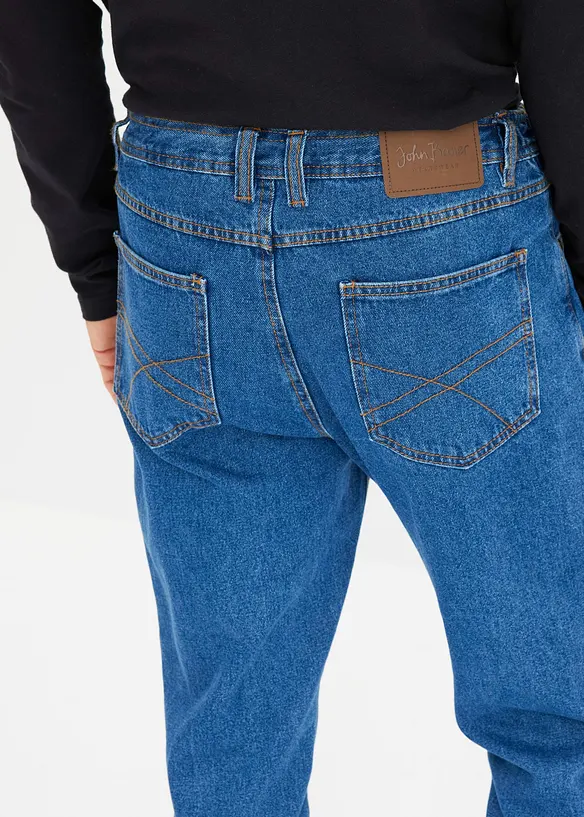 Classic Fit-jeans med linning som er elastisk i sidene, Straight, bonprix