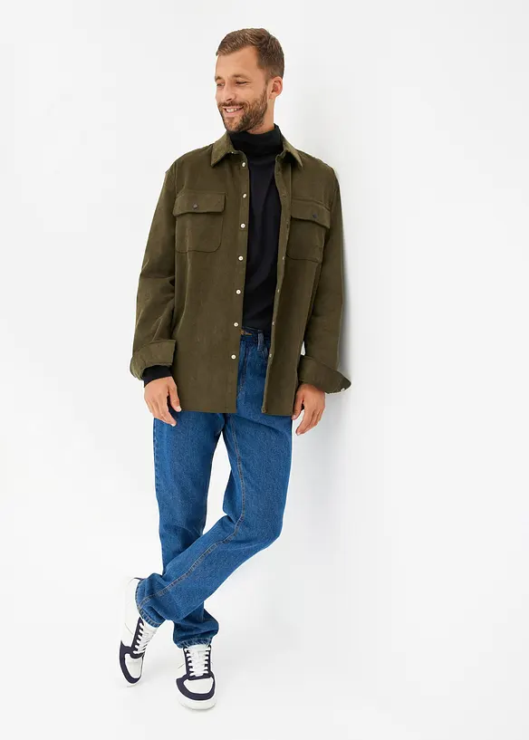 Classic Fit-jeans med linning som er elastisk i sidene, Straight, bonprix