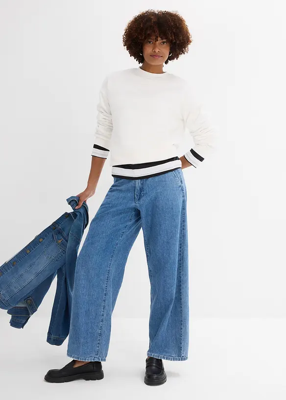 Jakke i denim med stretch, basic, bonprix