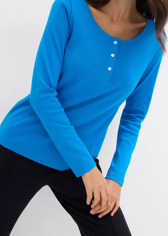 Topp i ren økologisk bomull med rund hals, bonprix