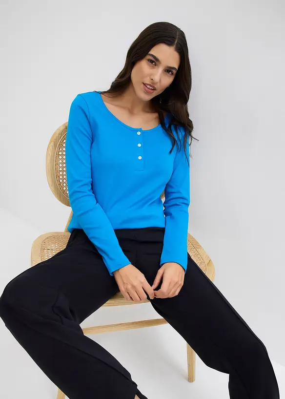 Topp i ren økologisk bomull med rund hals, bonprix