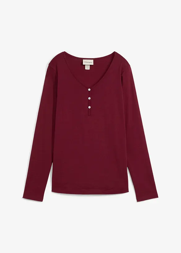 Langermet topp i økologisk bomull, bonprix