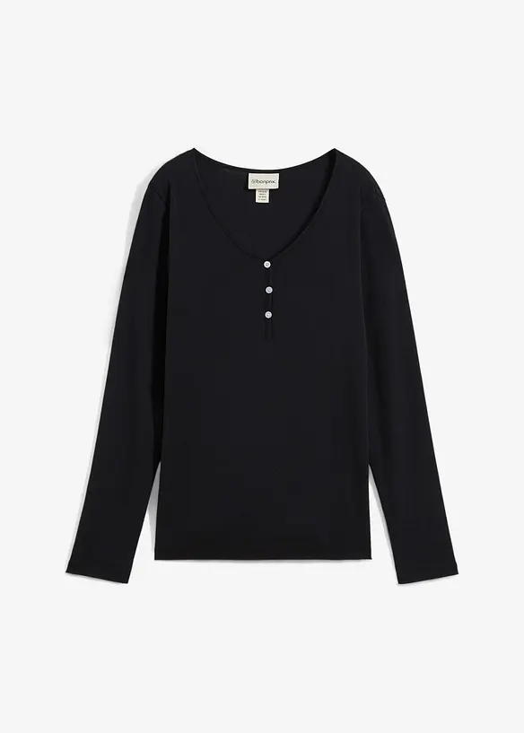 Langermet topp i &oslash;kologisk bomull, bonprix