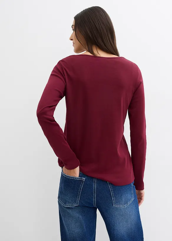 Langermet topp i økologisk bomull, bonprix