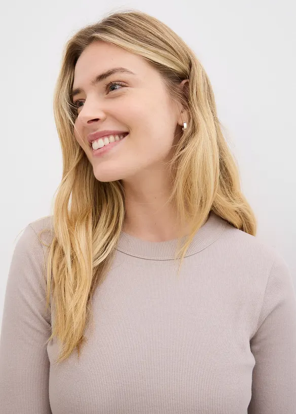 Topp i ribbemateriale med &oslash;kologisk bomull (2-pack), bonprix