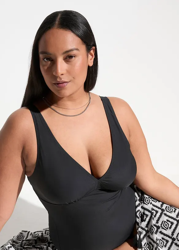 Shape-badedrakt med dyp utringning, middels formende, bonprix