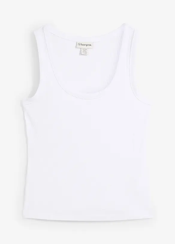 Ribbet singlet i myk viskose, bonprix