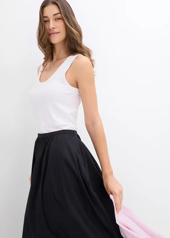 Ribbet singlet i myk viskose, bonprix