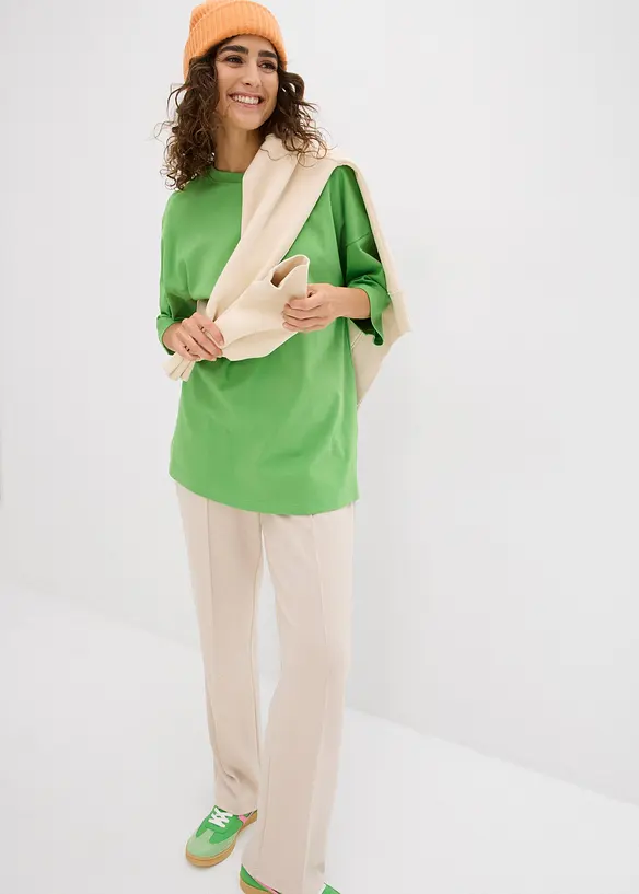 Lang topp i interlock-materiale, bonprix