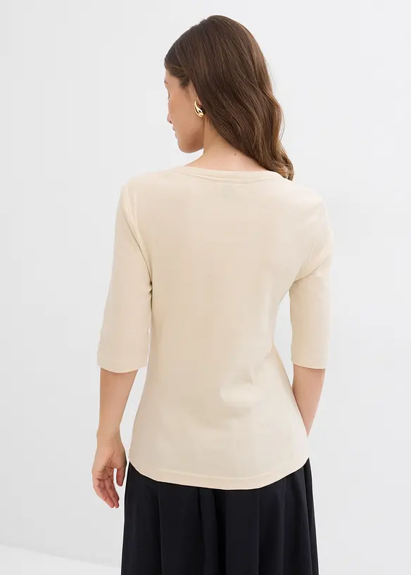 Ribbestrikket topp med økologisk bomull (2-pack), bonprix